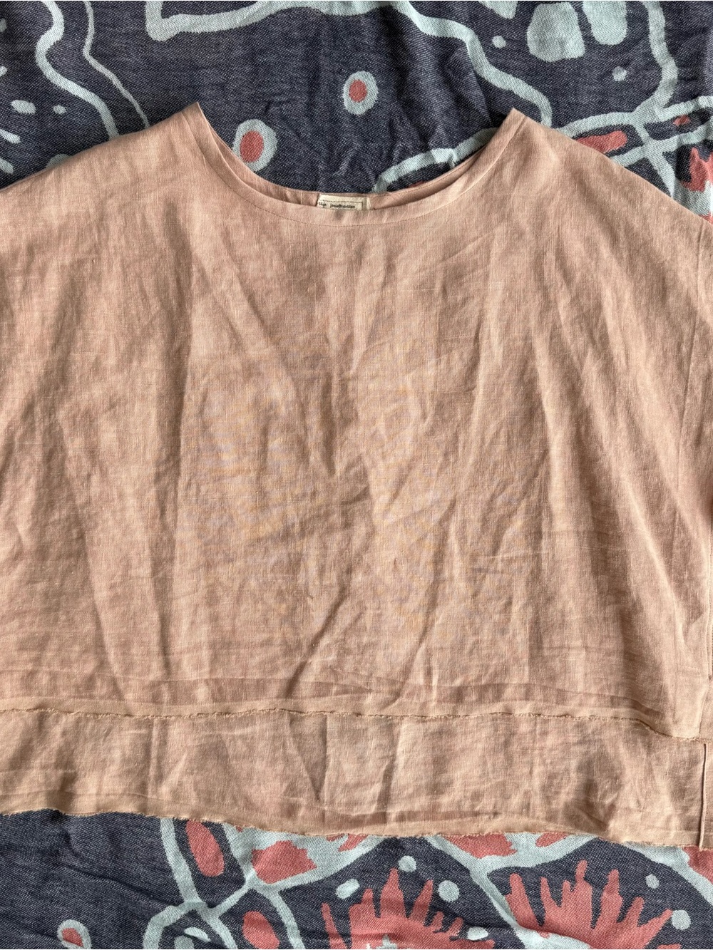 Blush Linen Boxy Top